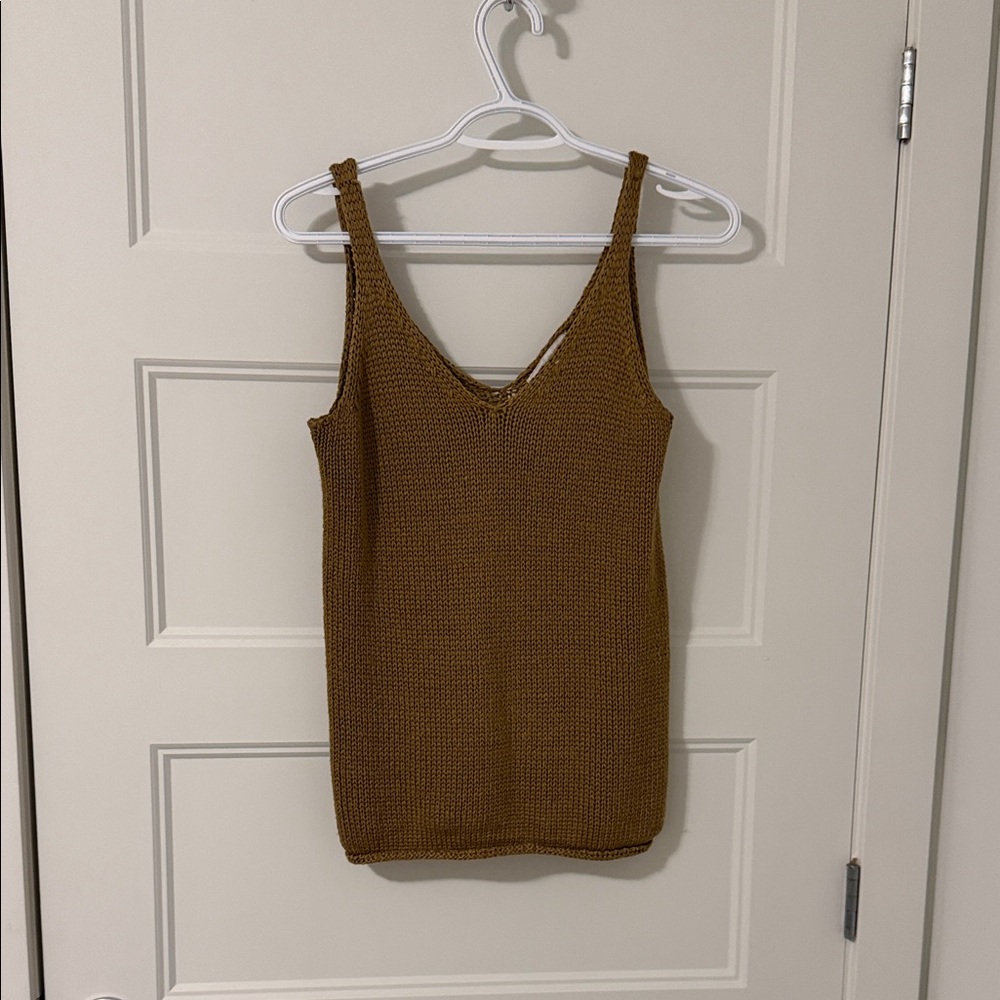 Women's Brown Knit Tank Top